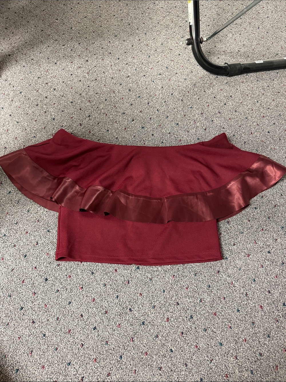 Charlotte Russe Burgundy Off-Shoulder Ruffle Skirt